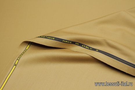 Костюмная стрейч дабл фэйс (о) светло-коричневая - итальянские ткани Тессутидея арт. 05-4454