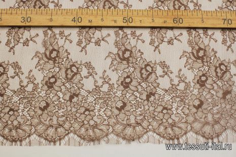 Кружевное полотно (о) коричневое - итальянские ткани Тессутидея арт. 03-6913
