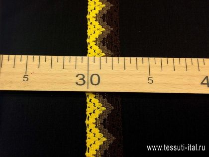 Тесьма макраме (н) желто-коричневая ш-3см - итальянские ткани Тессутидея арт. 01-4082