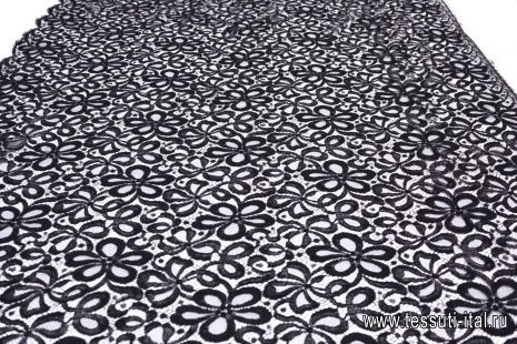 Кружевное полотно (о) черное Solstiss - итальянские ткани Тессутидея арт. 03-5996