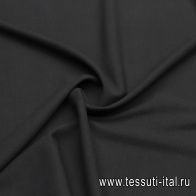 Плательная кади дабл стрейч (о) черная - итальянские ткани Тессутидея арт. 04-1663