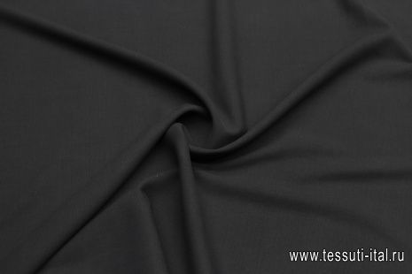 Плательная кади дабл стрейч (о) черная - итальянские ткани Тессутидея арт. 04-1663