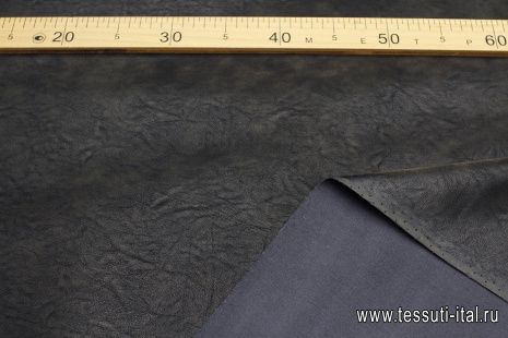 Искусственная кожа на хлопковой основе (о) темно-коричневая - итальянские ткани Тессутидея арт. 03-7050