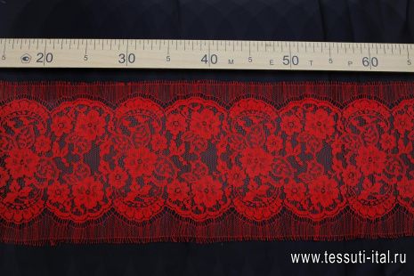 Кружево ш-15см красное - итальянские ткани Тессутидея арт. F-6323