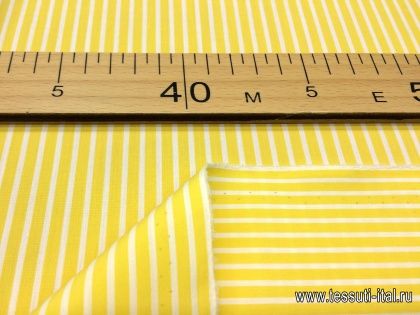 Сорочечная полоска стрейч (н) бело-желтая - итальянские ткани Тессутидея арт. 01-4268