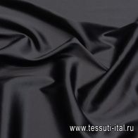 Шелк атлас стрейч (о) черный - итальянские ткани Тессутидея арт. 10-2977