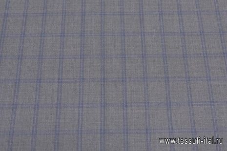 Костюмная (н) серо-синяя клетка в стиле Loro Piana - итальянские ткани Тессутидея арт. 05-4153