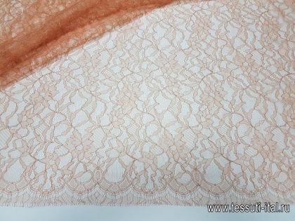 Кружево с люрексом (н) оранжевое ш-130см Solstiss - итальянские ткани Тессутидея арт. 03-4269