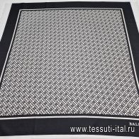Шелк купон-платок 90*90см черно-белый - итальянские ткани Тессутидея арт. F-6031