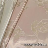Органза эффект воды с люрексом (н) цветы на серо-розовом в стиле Ruffo Coli - итальянские ткани Тессутидея арт. 03-5962