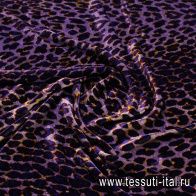 Бархат (н) сине-коричневый хищный принт - итальянские ткани Тессутидея арт. 10-3694