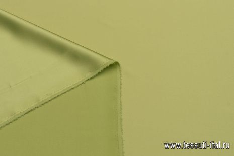 Шелк атлас стрейч (о) желто-зеленый  - итальянские ткани Тессутидея арт. 10-2946