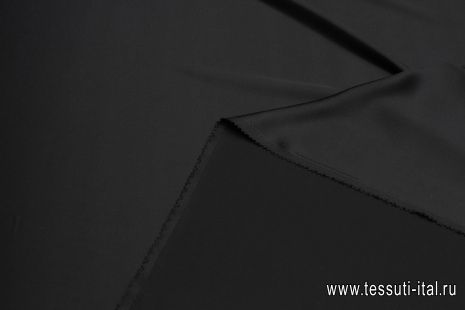 Шелк атлас (о) черный - итальянские ткани Тессутидея арт. 10-3350