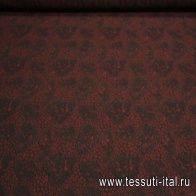 Жаккард (н) серо-бордовый орнамент ш-145см - итальянские ткани Тессутидея арт. 03-3428