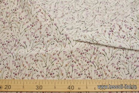 Крепдешин (н) мелкий цветочный рисунок на айвори - итальянские ткани Тессутидея арт. 10-3705