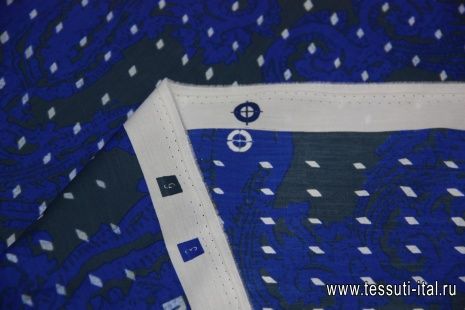 Сорочечная (н) сине-бело-серый крупный орнамент ш-150см - итальянские ткани Тессутидея арт. 01-3081