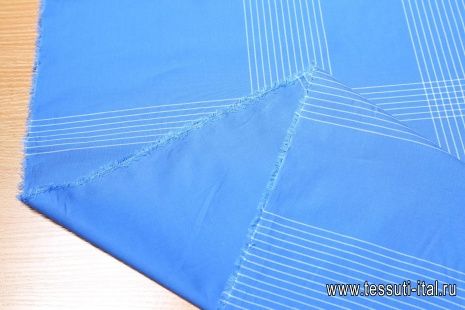 Сорочечная клетка стрейч (н) бело-голубая - итальянские ткани Тессутидея арт. 01-3533