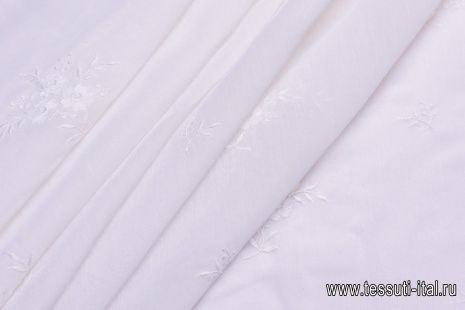 Плательная (н) белая вышивка на белом - итальянские ткани Тессутидея арт. 03-6006