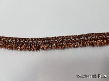 Тесьма из люрекса ш-1,5см бронзовая - итальянские ткани Тессутидея арт. F-5421