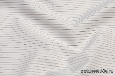 Сорочечная (н) бело-коричневая полоска - итальянские ткани Тессутидея арт. 01-6341