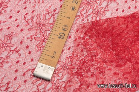 Кружевное полотно (о) красное - итальянские ткани Тессутидея арт. 03-6788