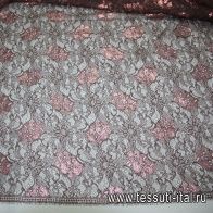 Кружево с люрексом (н) коричнево-розовое ш-100см - итальянские ткани Тессутидея арт. 03-2923