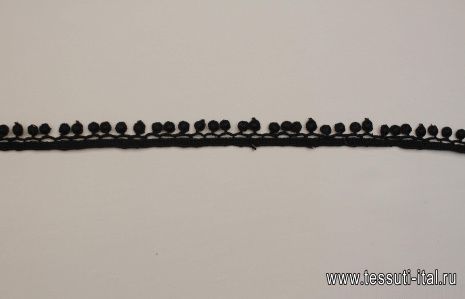 Тесьма бахрома (о) черная 1,2см - итальянские ткани Тессутидея арт. F-6327