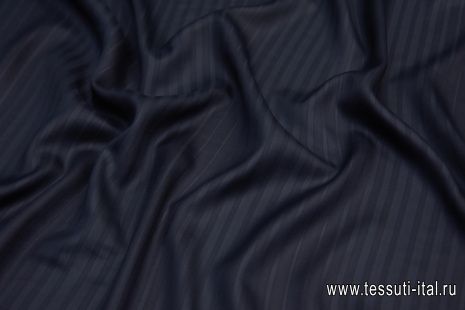 Шелк жаккардовая полоска (о) темно-синий - итальянские ткани Тессутидея арт. 10-1526