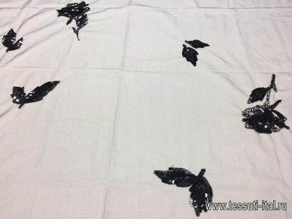 Аппликация на сетке детали юбки - итальянские ткани Тессутидея арт. F-3616