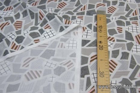 Хлопок стрейч (н) геометрический рисунок - итальянские ткани Тессутидея арт. 01-5905