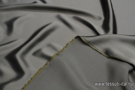 Шелк атлас (о) серо-зеленый - итальянские ткани Тессутидея арт. 10-3499