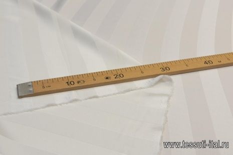 Плательная кади полоска (о) айвори в стиле Armani - итальянские ткани Тессутидея арт. 03-6239