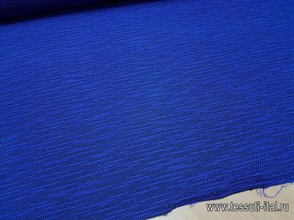 Плательная фактурная стрейч (н) сине-черная - итальянские ткани Тессутидея арт. 03-4058