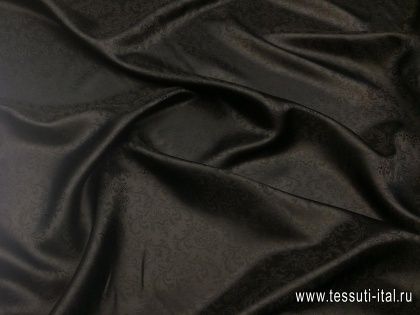 Подкладочная жаккардовая (н) черная - итальянские ткани Тессутидея арт. 08-0815