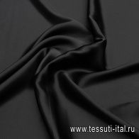 Шелк атлас (о) черный - итальянские ткани Тессутидея арт. 10-3367
