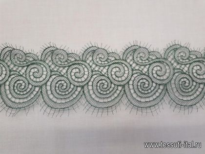 Кружево макраме (о) зеленое ш-9см - итальянские ткани Тессутидея арт. 03-5486