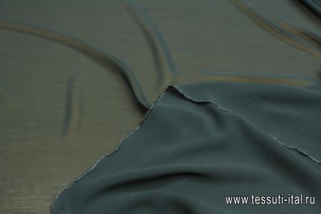 Шифон (о) темно-зеленый - итальянские ткани Тессутидея арт. 10-3343