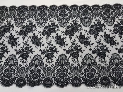 Кружевное полотно (о) черное - итальянские ткани Тессутидея арт. 03-6237