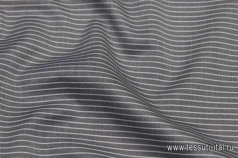 Сорочечная (н) черно-белая полоска  - итальянские ткани Тессутидея арт. 01-6406