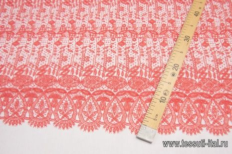 Кружевное полотно (о) красное в стиле Scervino - итальянские ткани Тессутидея арт. 03-6702