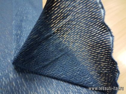 Органза вышивка (о) серо-черно-синяя - итальянские ткани Тессутидея арт. 03-4008