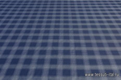 Костюмная дабл (н) сине-серая клетка/темно-серая диагональ - итальянские ткани Тессутидея арт. 05-3247