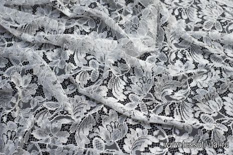 Кружевное полотно с люрексом (о) светло-серо-серебрянное Solstiss - итальянские ткани Тессутидея арт. 03-6143
