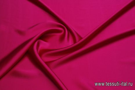 Шелк атлас стрейч (о) фуксия - итальянские ткани Тессутидея арт. 10-3652