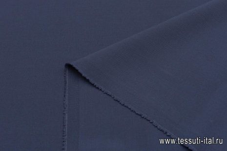 Костюмная стрейч двухслойная (о) темно-синяя - итальянские ткани Тессутидея арт. 05-4390