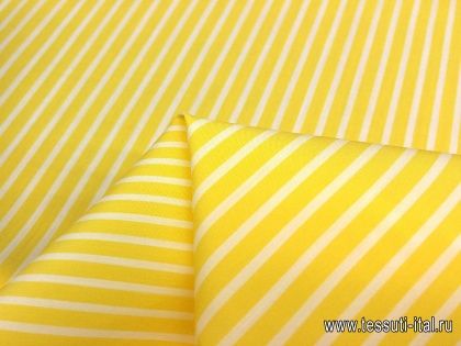 Сорочечная полоска стрейч (н) бело-желтая - итальянские ткани Тессутидея арт. 01-4268