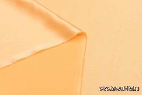 Шелк атлас стрейч (о) абрикосовый - итальянские ткани Тессутидея арт. 10-2669