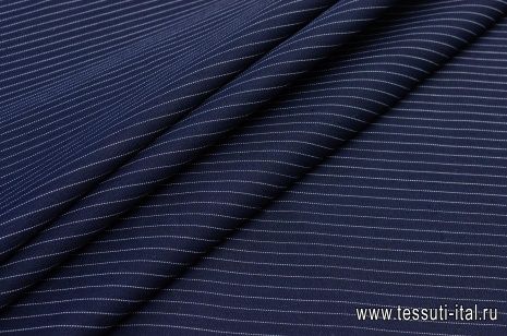 Хлопок костюмный (н) сине-белая полоска - итальянские ткани Тессутидея арт. 01-5176
