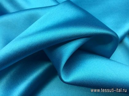 Шелк кади стрейч (о) ярко-голубой - итальянские ткани Тессутидея арт. 02-7783