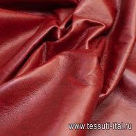 Искусственная кожа на флисовой основе (о) красно-коричневая - итальянские ткани Тессутидея арт. 03-6044